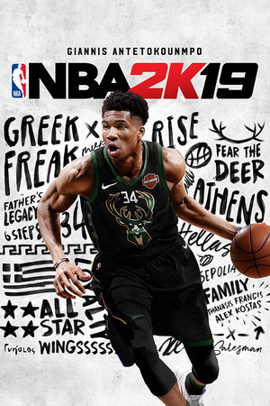 NBA 2K19 cover featuring Giannis Antetokounmpo